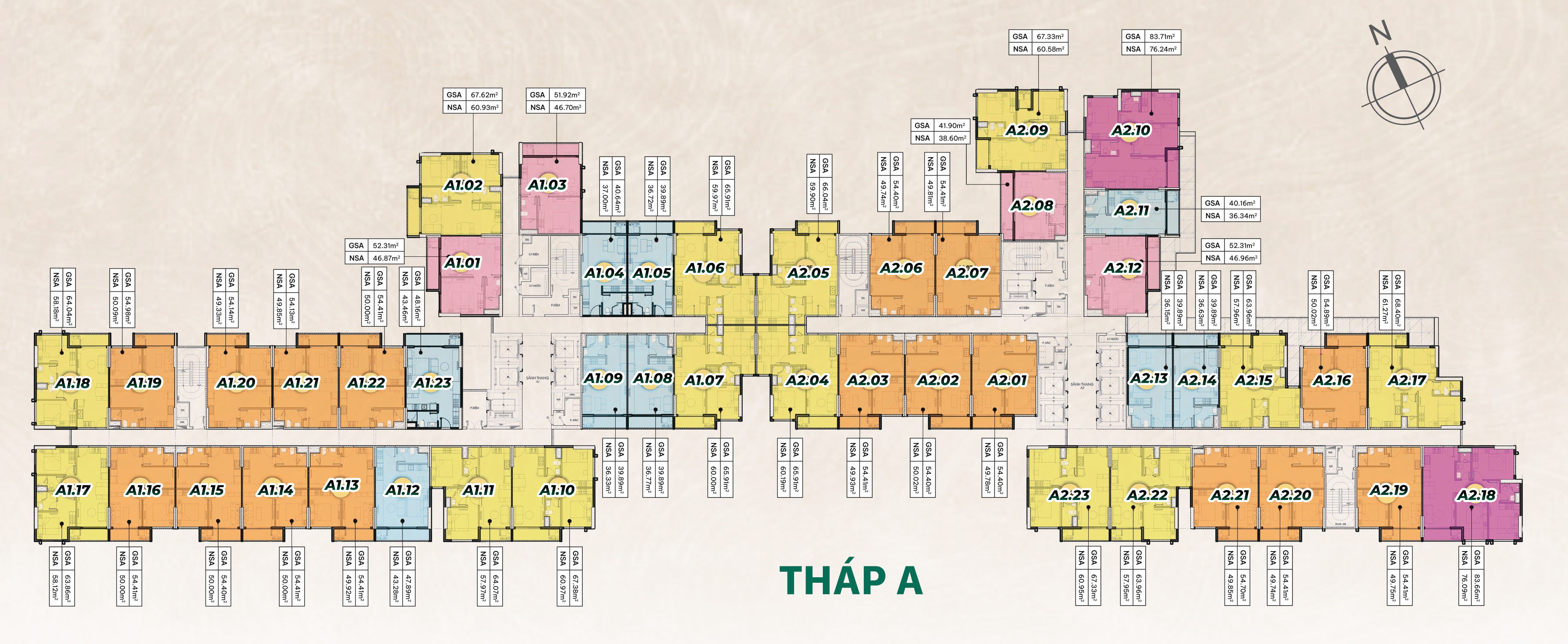Mặt bằng tổng Tháp A